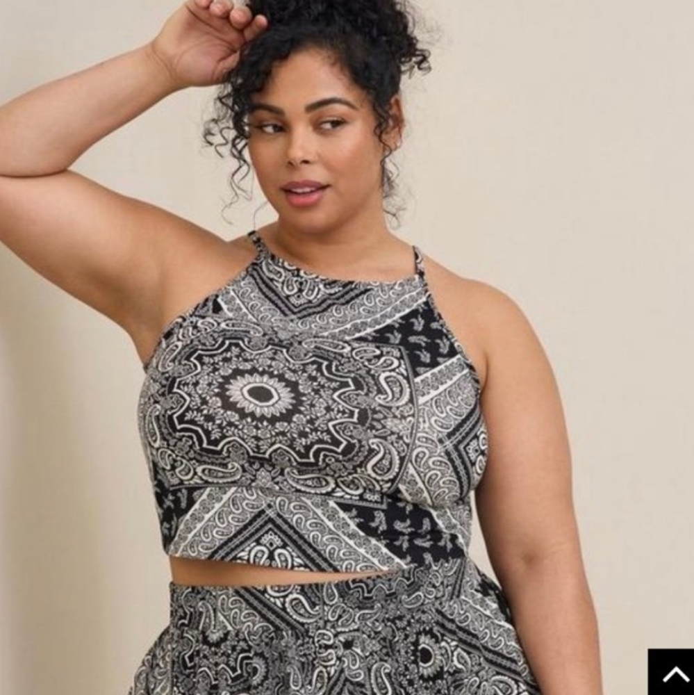 Foxy High Neck Crop Tank Top
